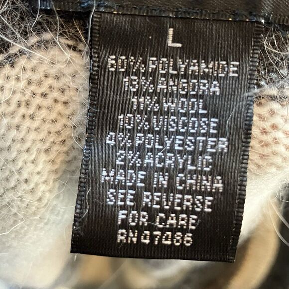 Iris Singer Sweater‎ Womens Large Striped Multicolor Angora Wool Blend - Picture 7 of 9